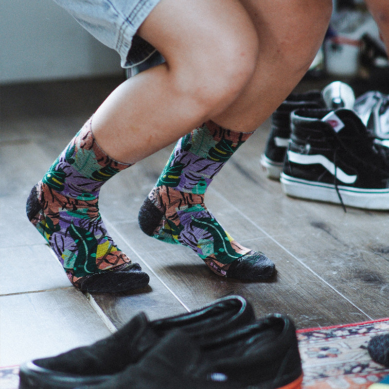 LIFESTYLE PATTERN Merino Wool Crew Socks