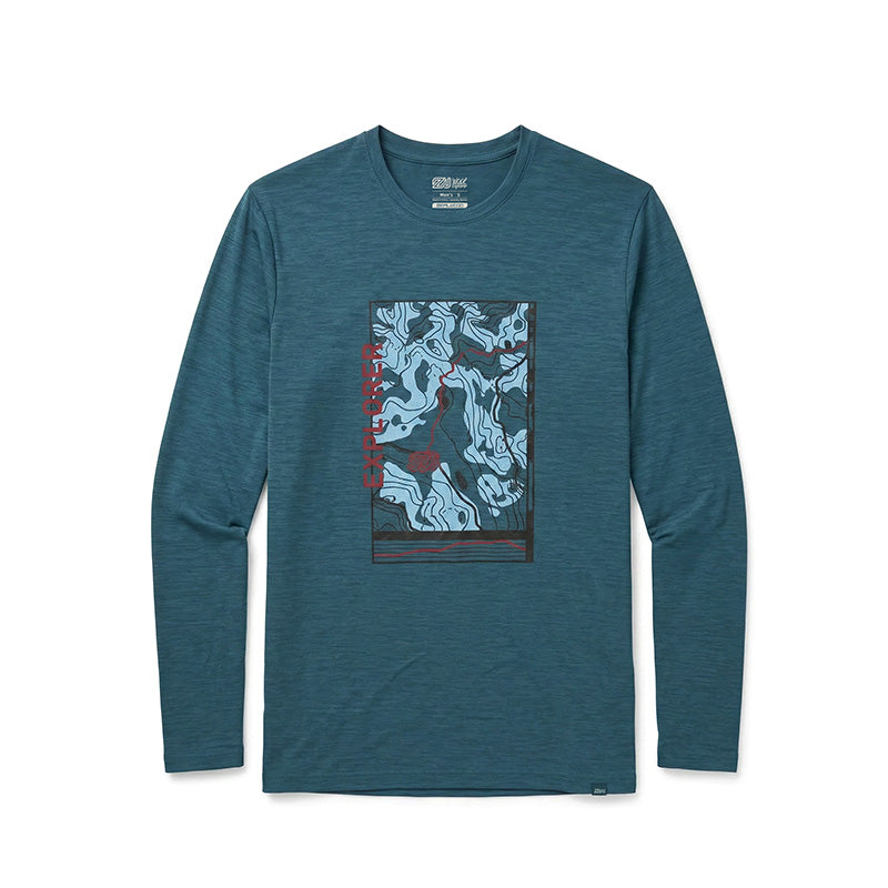 17.5um Men's Long-sleeved Tencel Merino Wool Pattern T-shirt (150g)