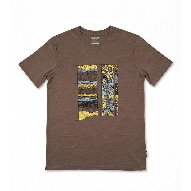 17.5¦Ìm Men¡®s Short-sleeved Tencel Merino Wool Pattern T-shirt (150g)