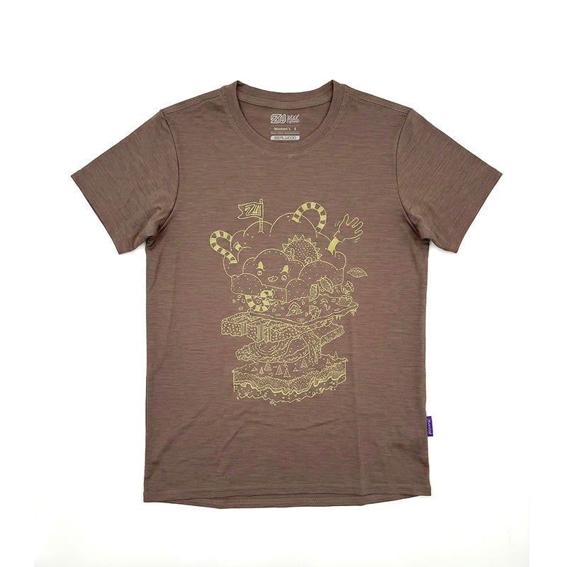 17.5¦Ìm Women¡®s Short-sleeved Tencel Merino Wool Pattern T-shirt (150g)