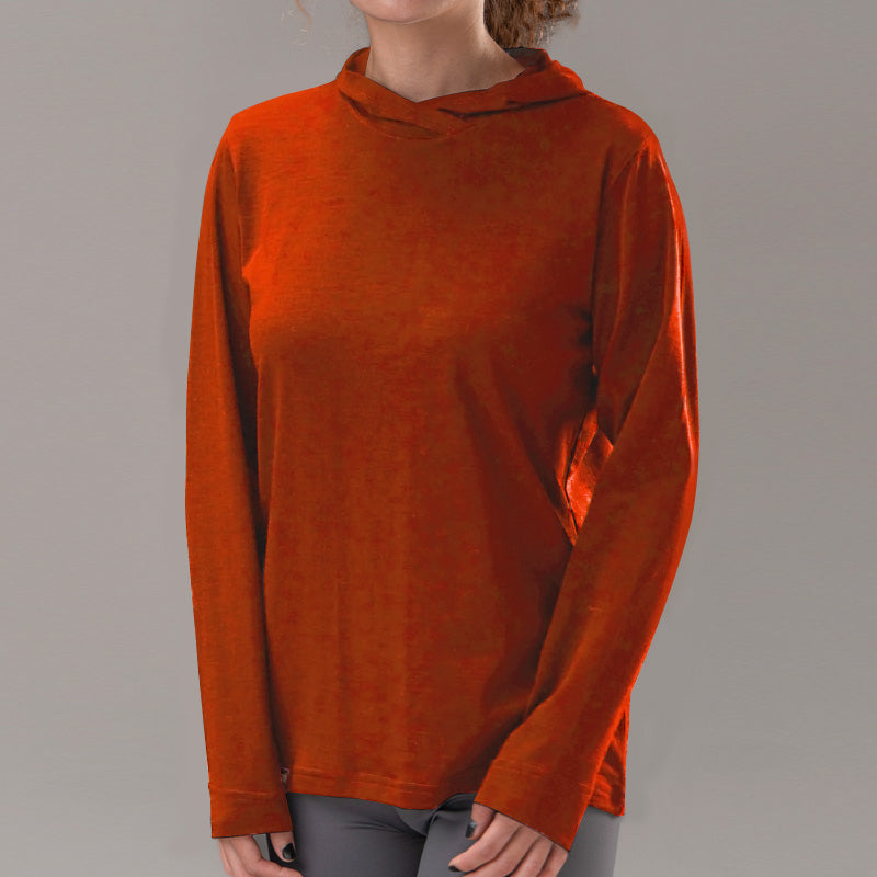 17.5¦Ìm Women¡®s long-sleeved Merino Wool Hoodie Shirt (150g)
