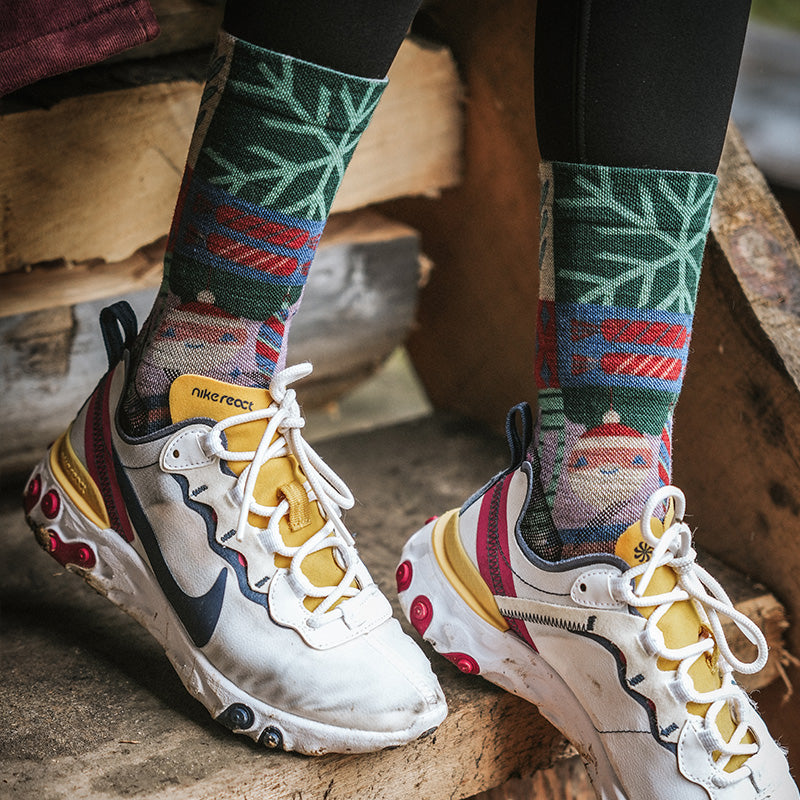 Trail Run Pattern Merino Wool Socks
