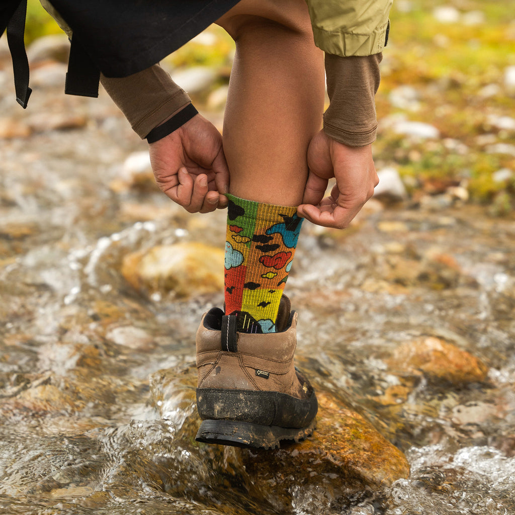 Trail Run Pattern Merino Wool Socks
