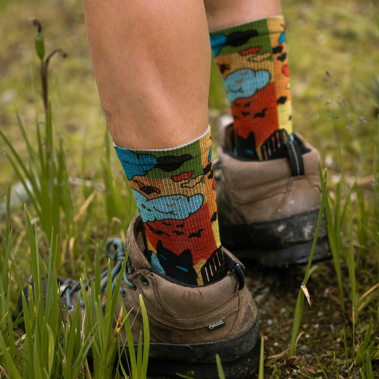 Trail Run Pattern Merino Wool Socks