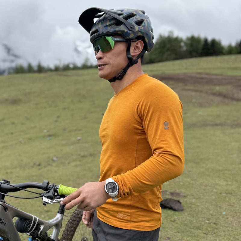 17.5¦Ìm Men¡®s Long-Sleeved Merino Wool Shirt (150g)