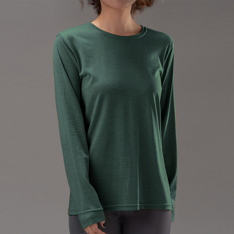 17.5¦Ìm Women¡®s long-sleeved Merino Wool T-Shirt (150g)