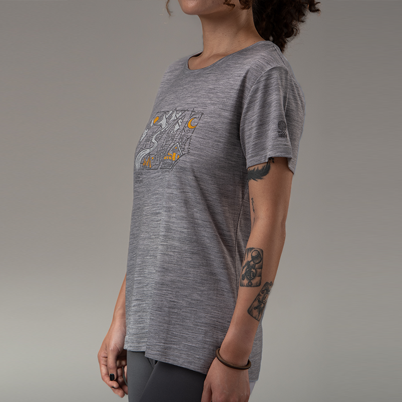 17.5¦Ìm Women¡®s Wool Short Sleeve T-shirt (Sailing Navigation) (150g)