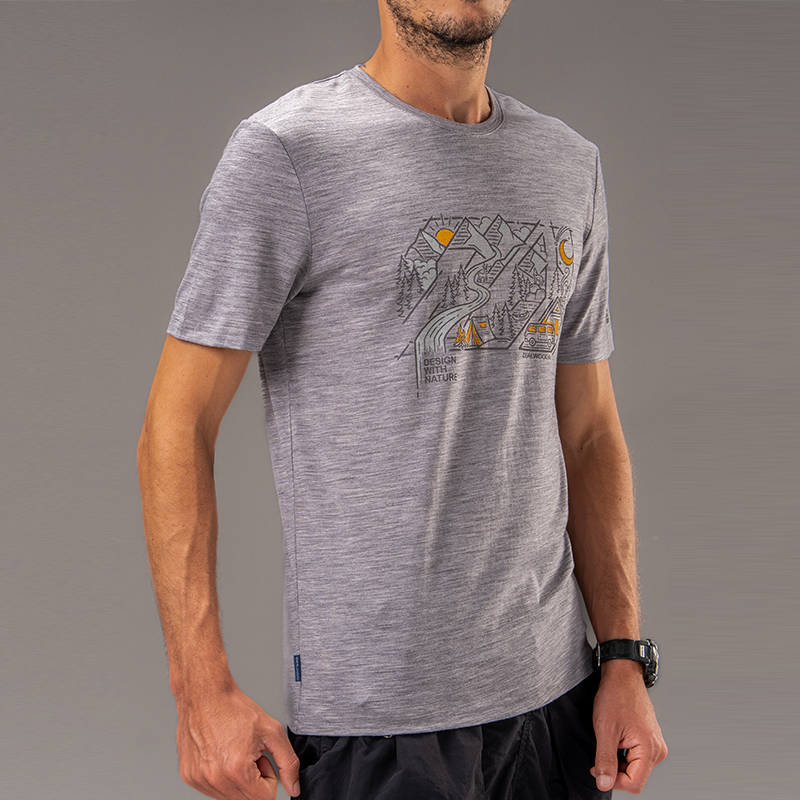 17.5¦Ìm Men¡®s Wool Short Sleeve T-shirt (Z-mark) (150g)
