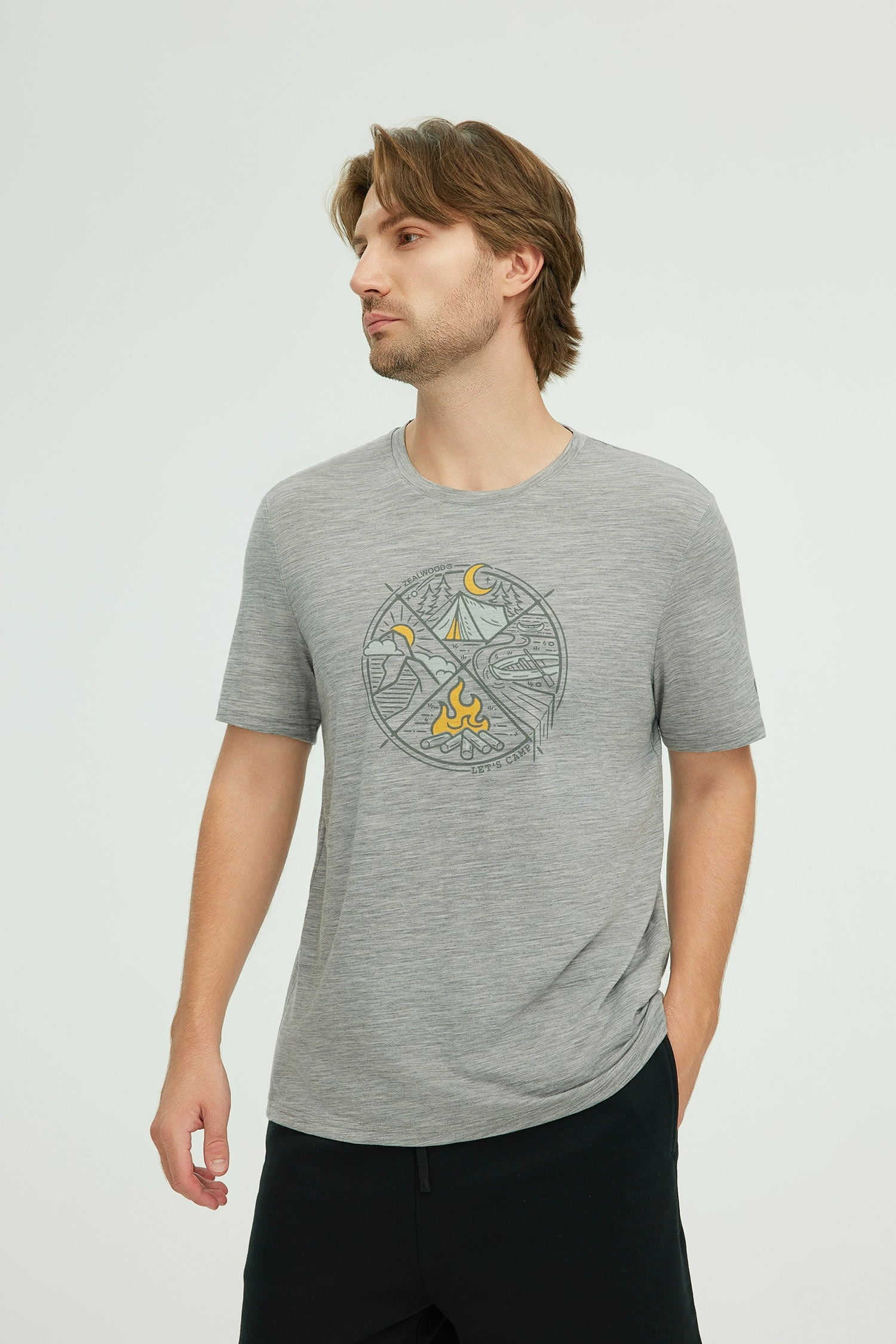 17.5¦Ìm Men¡®s Wool Short Sleeve T-shirt (Camping) ( 150g )