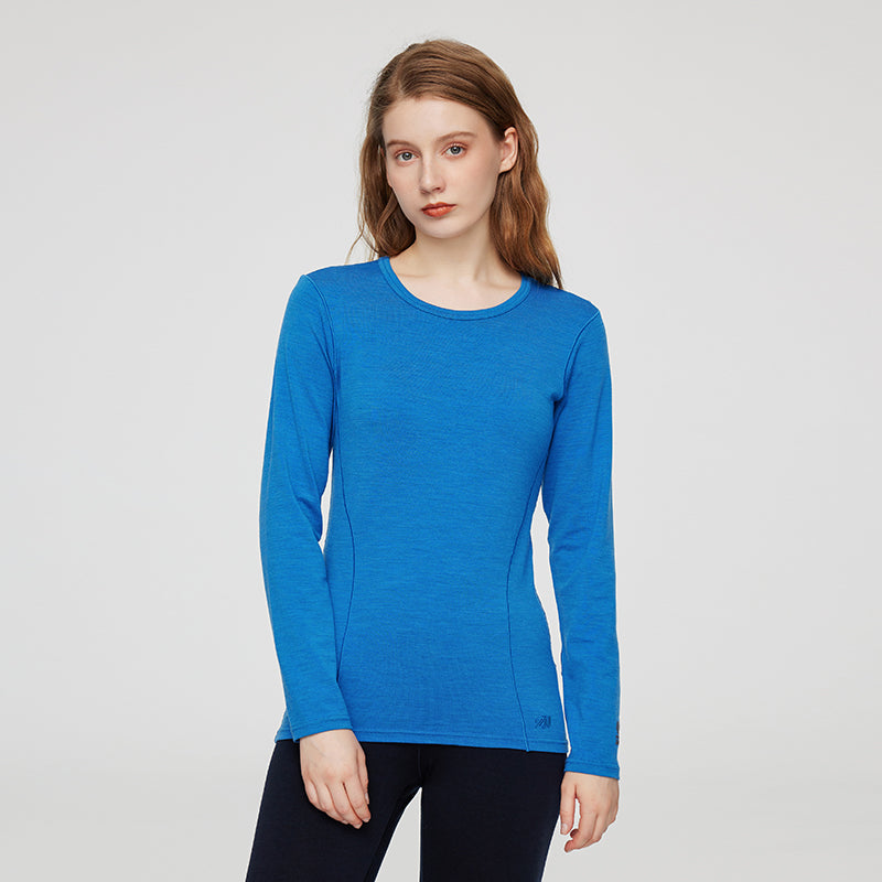 17.5¦Ìm ZEALWOOD Women¡®s Long-sleeved Round Neck Merino Wool T-shirt (200g)